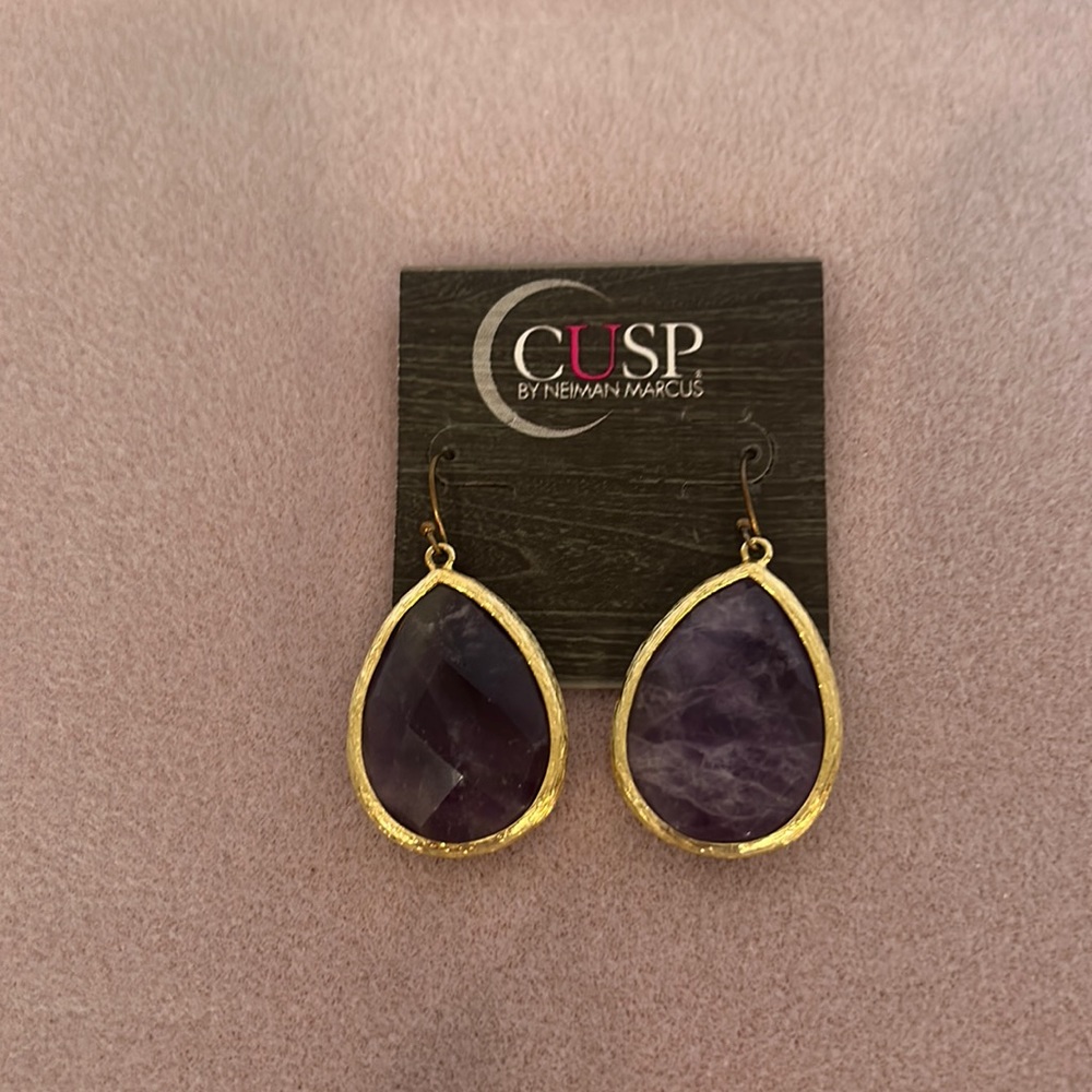Amethyst and Gold Dangle Earrings from Neiman Marcus.